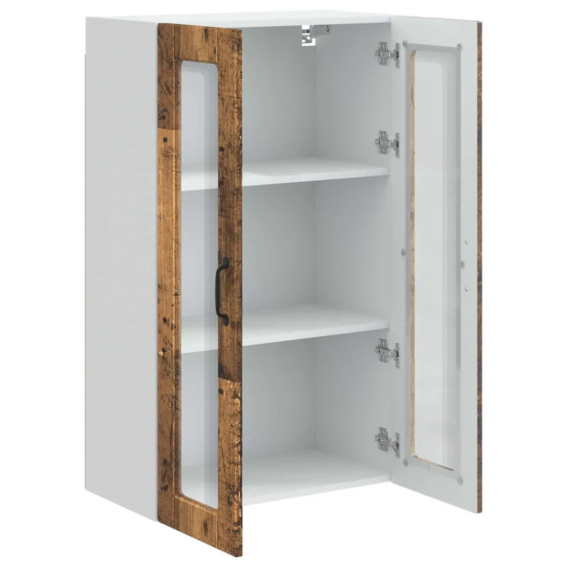 Sieninis stiklinis kabinetas PORTO Senas medis 60 x 31 x 100 cm