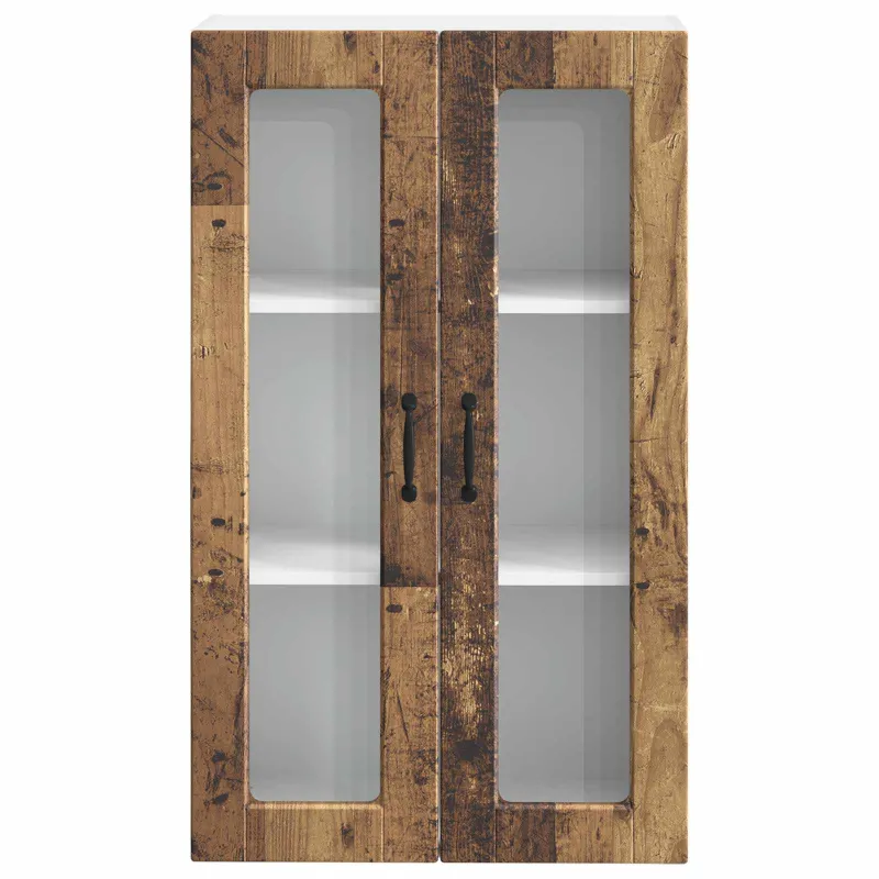 Sieninis stiklinis kabinetas PORTO Senas medis 60 x 31 x 100 cm