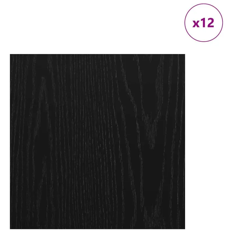 Dekoratyvinės Panelės 12 pcs Juodas ąžuolas 30 x 30 x 0.27 cm