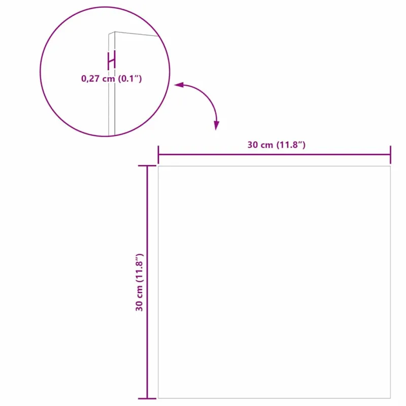Dekoratyvinės Panelės 50 pcs Juodas ąžuolas 30 x 30 x 0.27 cm
