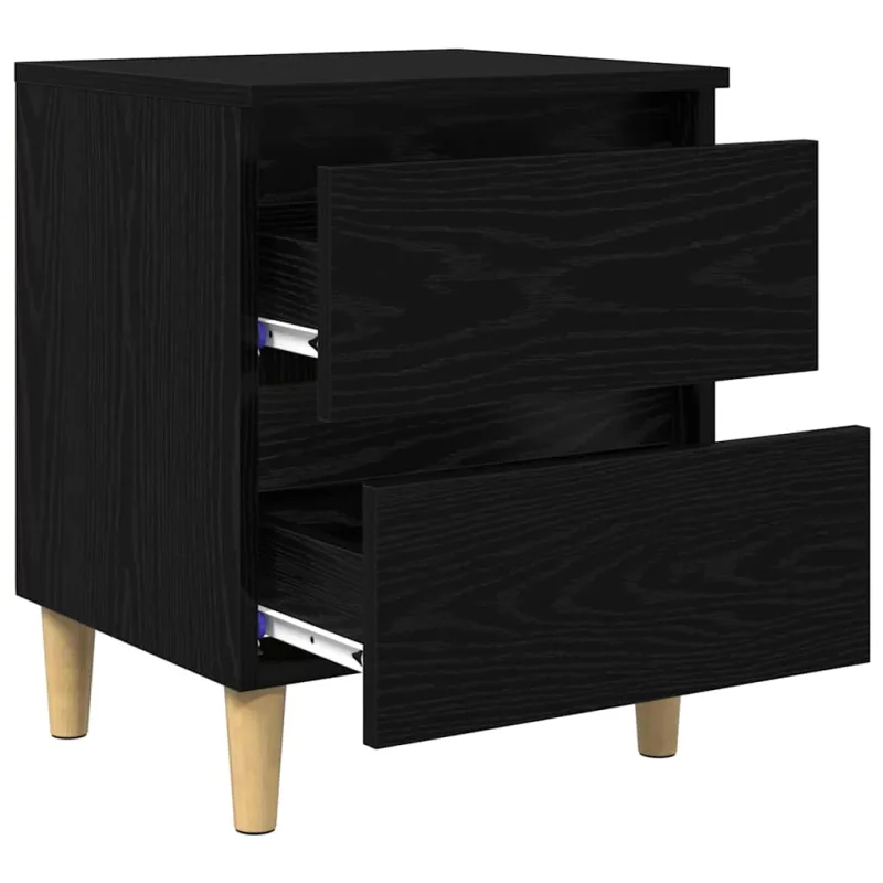 Lova spintelės su stalčių 2 pcs Juodas ąžuolas 40 x 35 x 50 cm