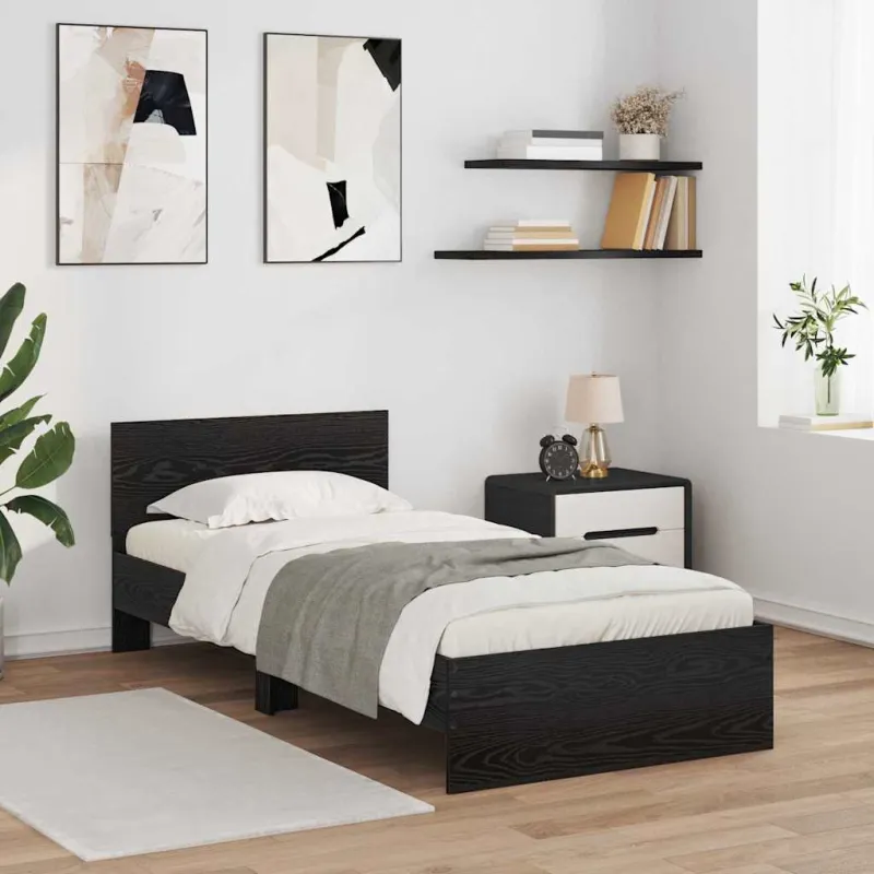 Lovos rėmas Juodas ąžuolas 100 x 200 cm Apdirbta mediena
