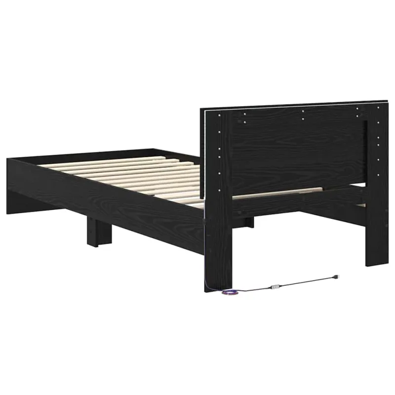 Lovos rėmas Juodas ąžuolas 100 x 200 cm Apdirbta mediena