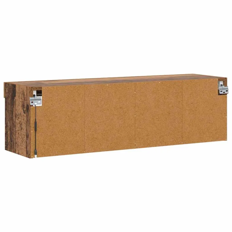 TV spintelių komplektas su LED Senovinis medis 100 x 30 x 30 cm