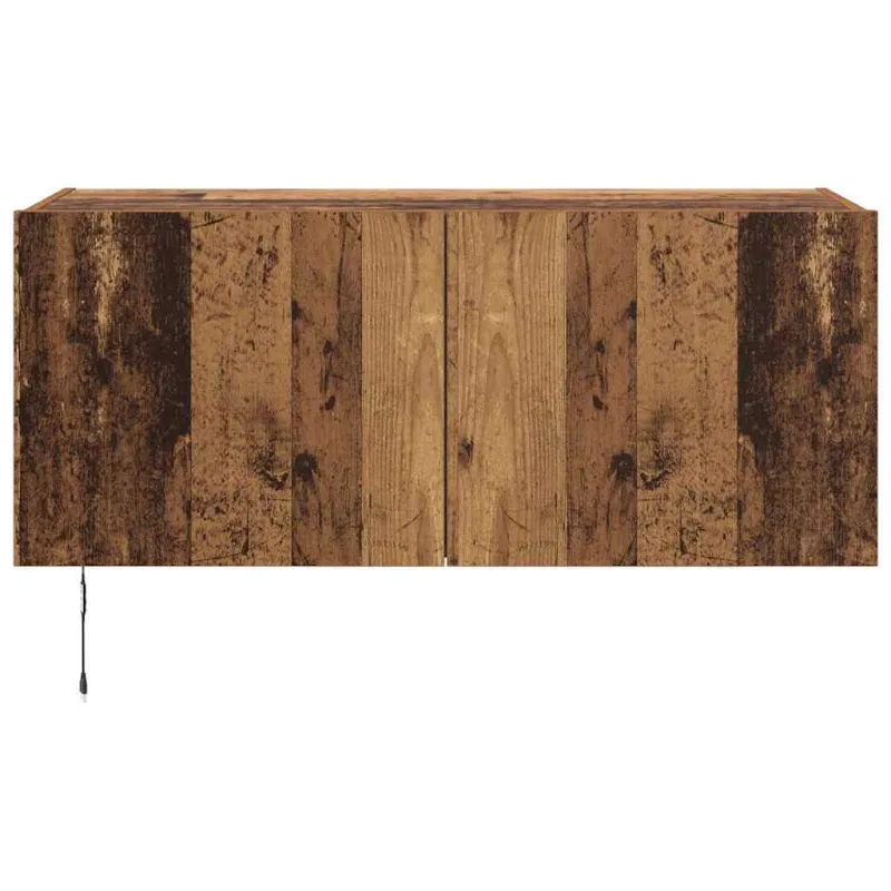 TV sieninė spintelė su LED Senovinis medis 100 x 35 x 41 cm