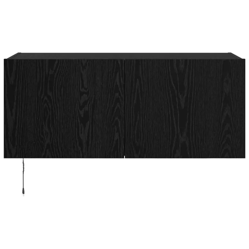 TV sieninė spintelė su LED Juodas ąžuolas 100 x 35 x 41 cm