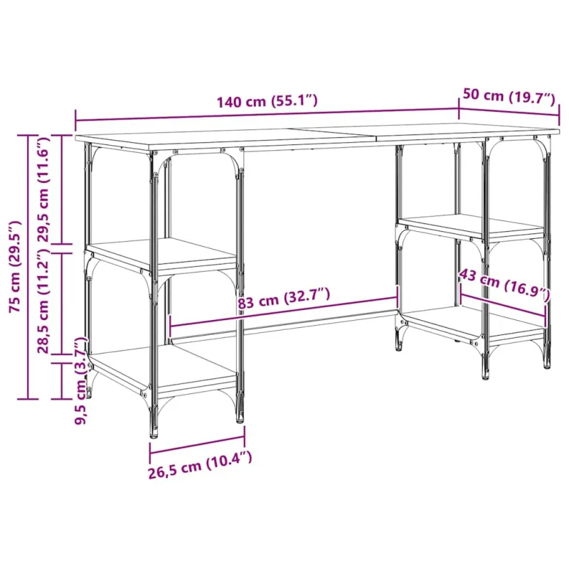Stalas Senovinis medis 140 x 50 x 75 cm Apdirbta mediena