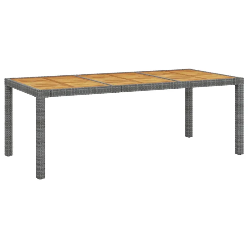 Ulkokalustesarja pehmusteilla, 7 osaa, harmaa, rattan