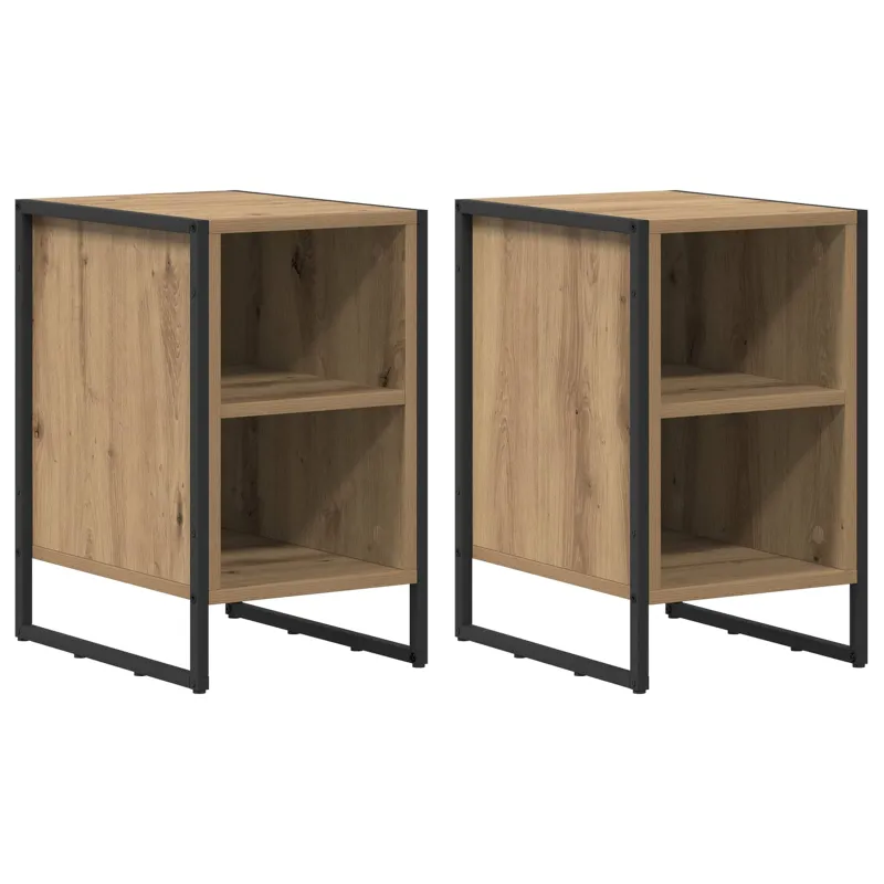 Naktinis staliukas 2 pcs Meistrų ąžuolas 39.5 x 30 x 50 cm