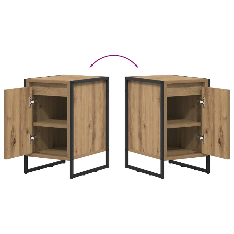 Naktinis staliukas 2 pcs Meistrų ąžuolas 39,5 x 30 x 50 cm