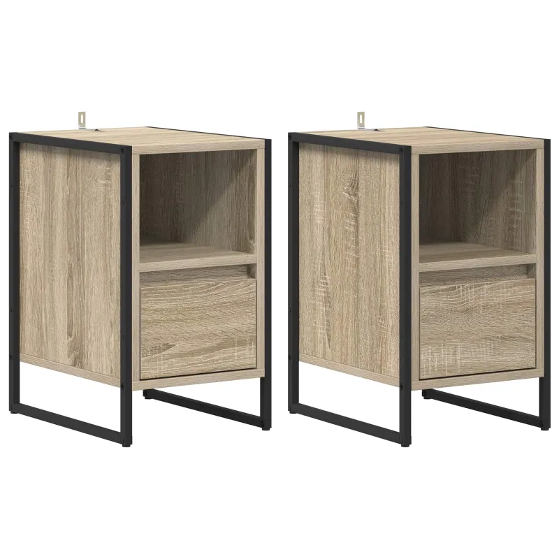 Naktinis staliukas su stalčių 2 pcs Sonoma 39,5 x 30 x 50 cm
