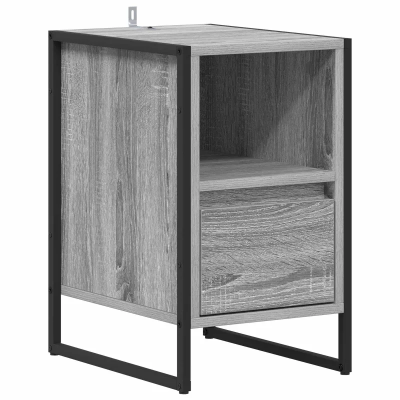 Naktinis staliukas 2 pcs Pilkas Sonoma 39,5 x 30 x 50 cm