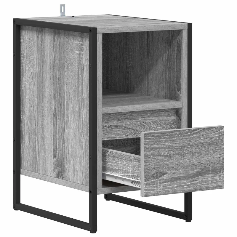 Naktinis staliukas 2 pcs Pilkas Sonoma 39,5 x 30 x 50 cm