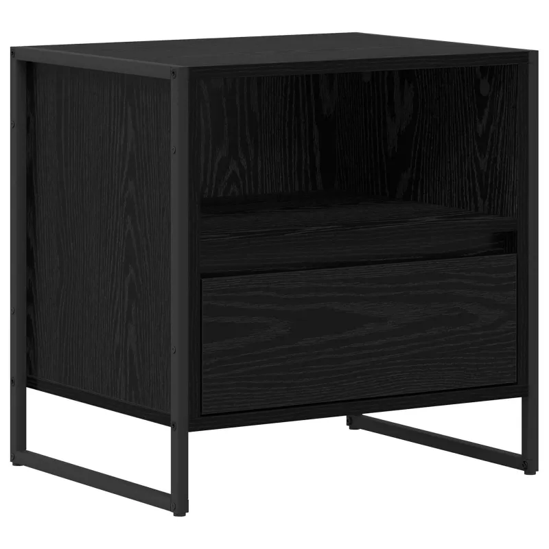 Naktinis staliukas 2 pcs Juodas ąžuolas 50 x 39,5 x 50 cm