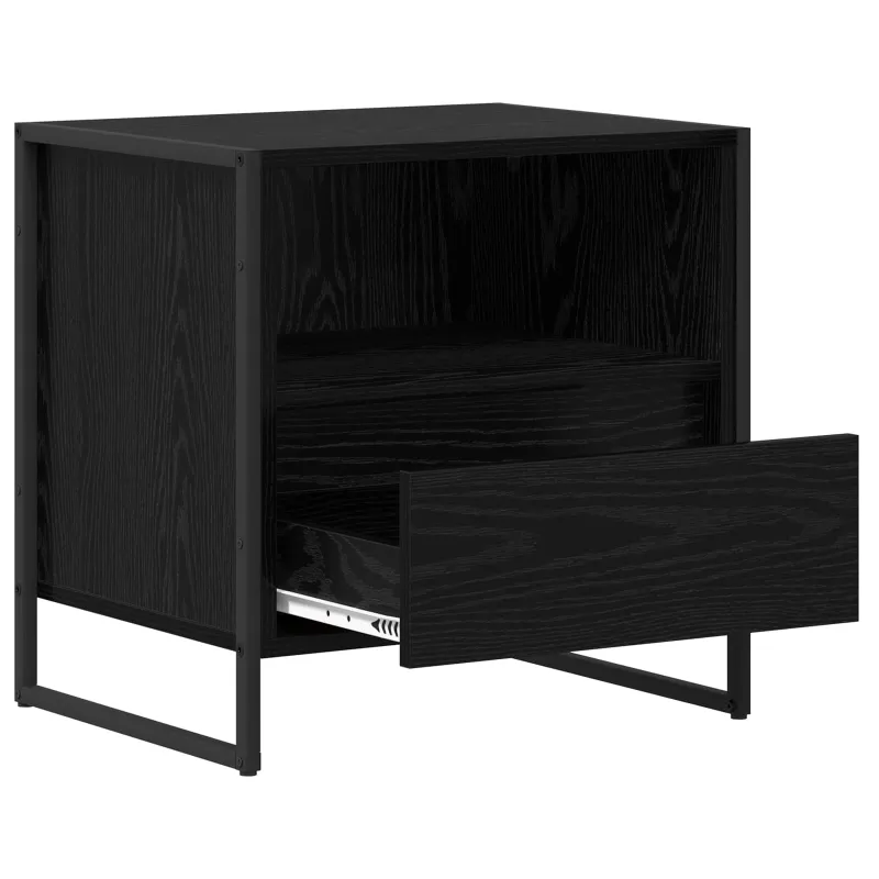Naktinis staliukas 2 pcs Juodas ąžuolas 50 x 39,5 x 50 cm