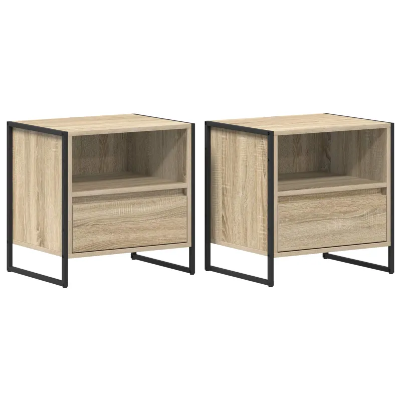 Naktinis staliukas su stalčių 2 pcs Sonoma 50 x 39,5 x 50 cm