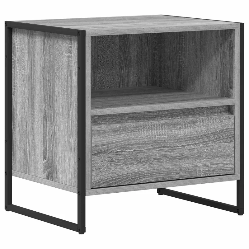 Naktinis staliukas 2 pcs Pilkas Sonoma 50 x 39,5 x 50 cm
