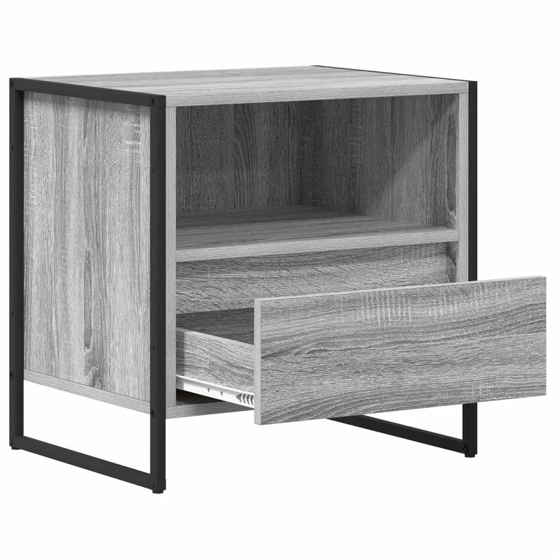 Naktinis staliukas 2 pcs Pilkas Sonoma 50 x 39,5 x 50 cm