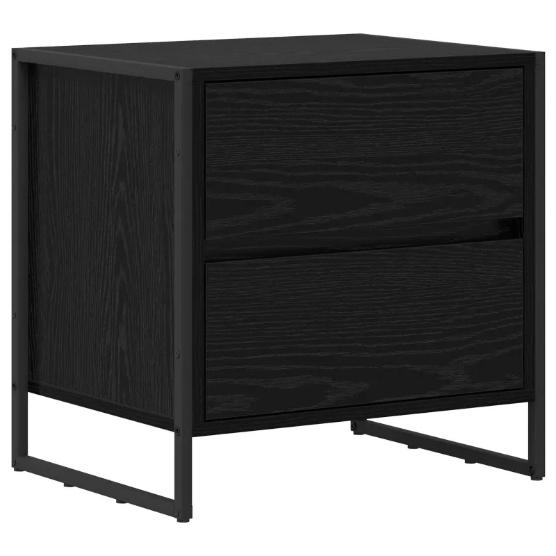 Naktinis staliukas 2 pcs Juodas ąžuolas 50 x 39.5 x 50 cm