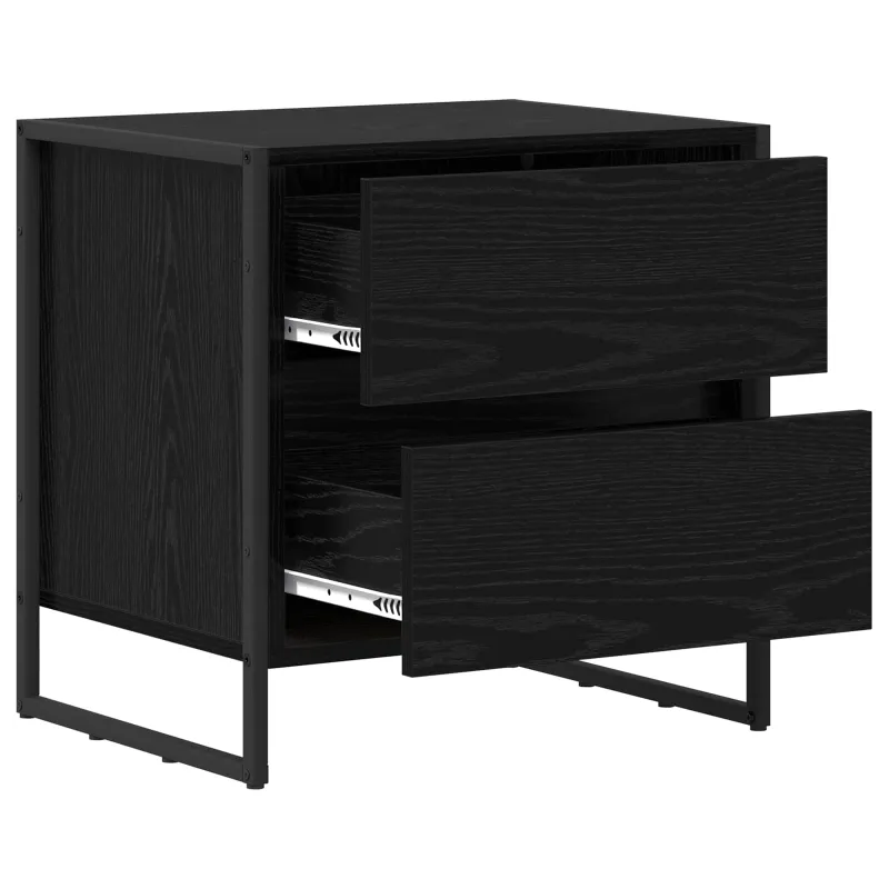 Naktinis staliukas 2 pcs Juodas ąžuolas 50 x 39.5 x 50 cm
