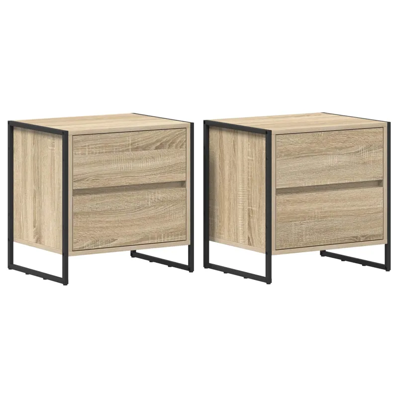 Naktinis staliukas su stalčių 2 pcs Sonoma 50 x 39.5 x 50 cm