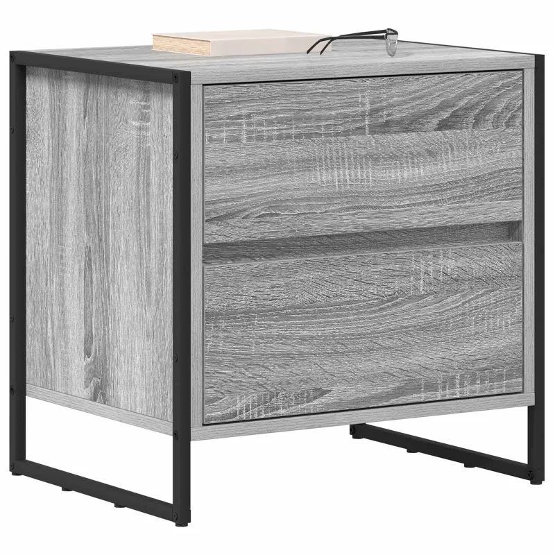 Naktinis staliukas 2 pcs Pilkas Sonoma 50 x 39.5 x 50 cm