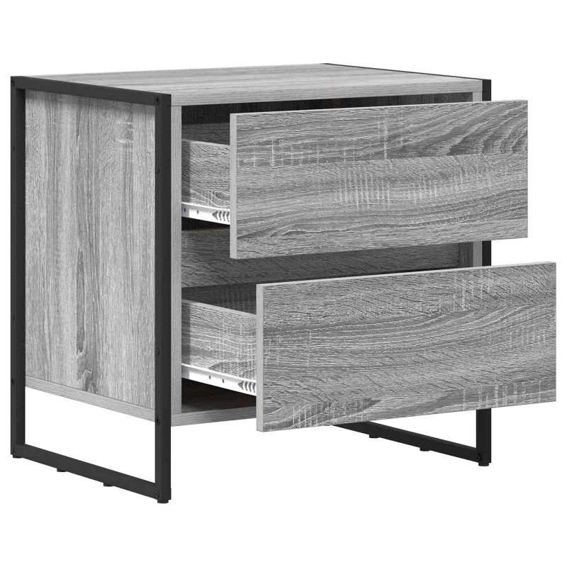 Naktinis staliukas 2 pcs Pilkas Sonoma 50 x 39.5 x 50 cm