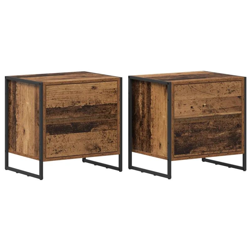 Naktinis staliukas 2 pcs Senovinis medis 50 x 39.5 x 50 cm