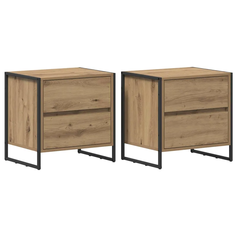 Naktinis staliukas 2 pcs Meistrų ąžuolas 50 x 39.5 x 50 cm