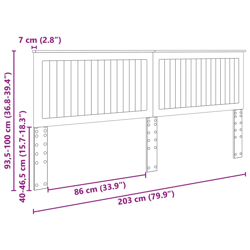 Galvūgalis su galvūgalio Balta 200 cm Apdirbta mediena