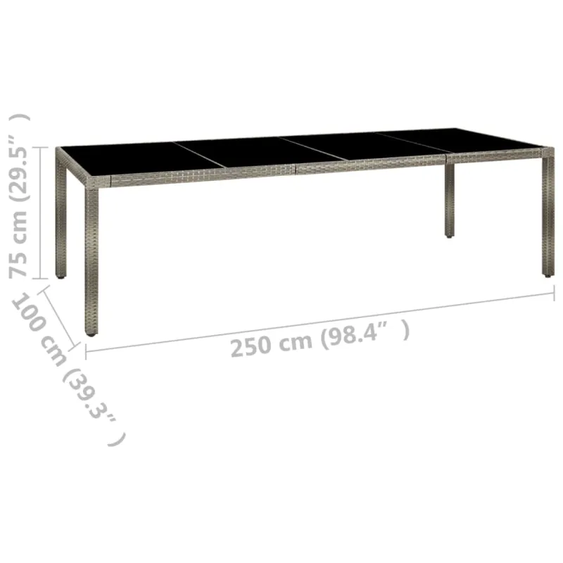 Möbelsetti tyynyine, 9-osaa, harmaa, polyrattaniâ