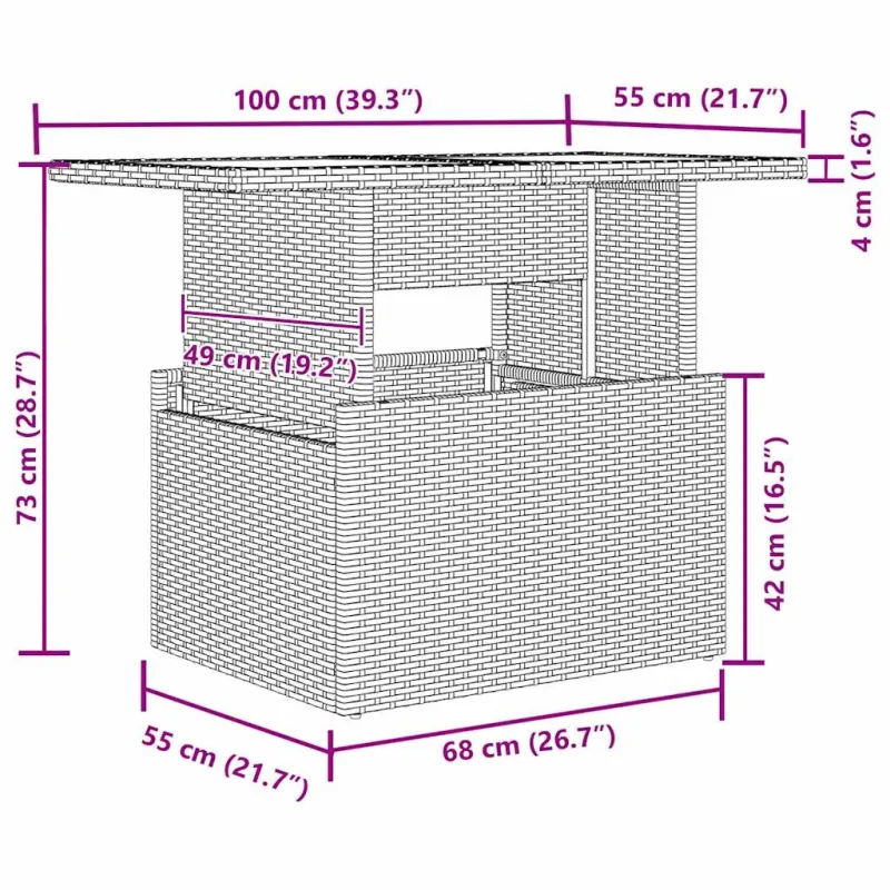 Sodo sohvaryhmä tyynyine, 6 osaa, ruskea polyrataska
