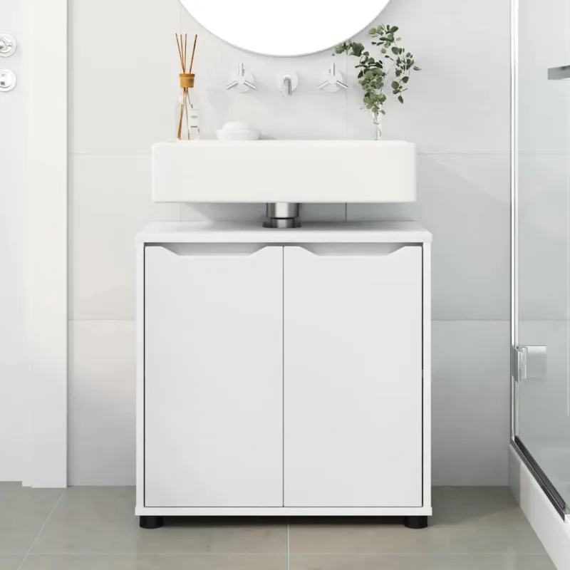Vonios kriauklės cabinetas su lentyna Balta 60 x 30 x 60 cm