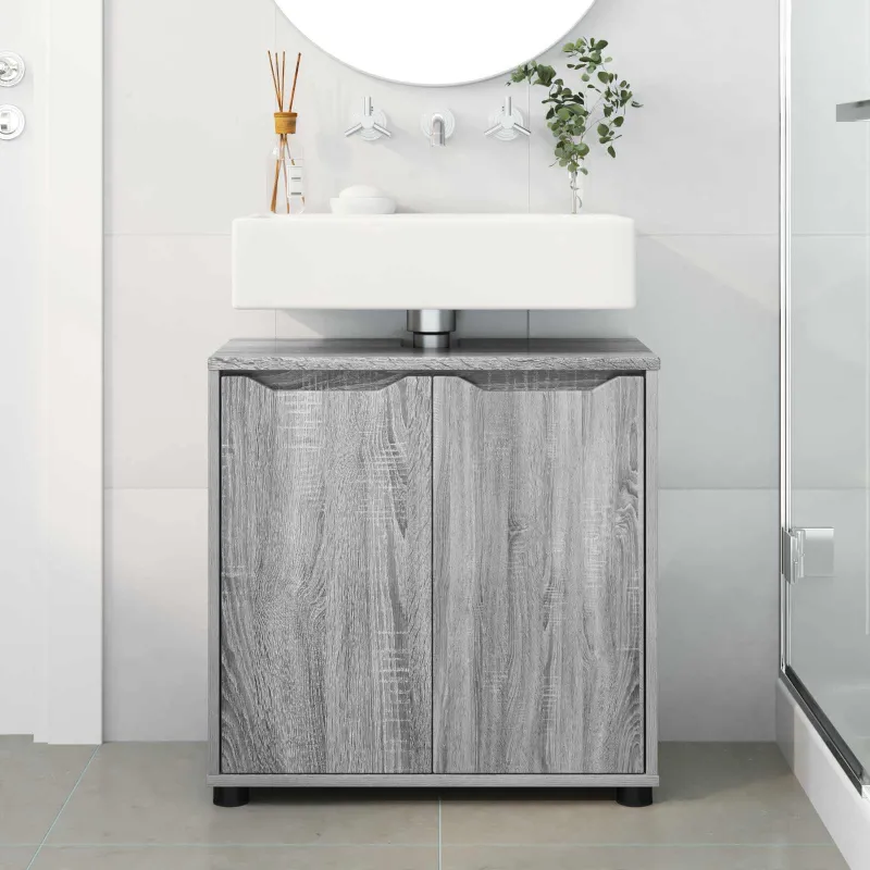 Vonios kriauklės cabinetas Pilkas Sonoma 60 x 30 x 60 cm