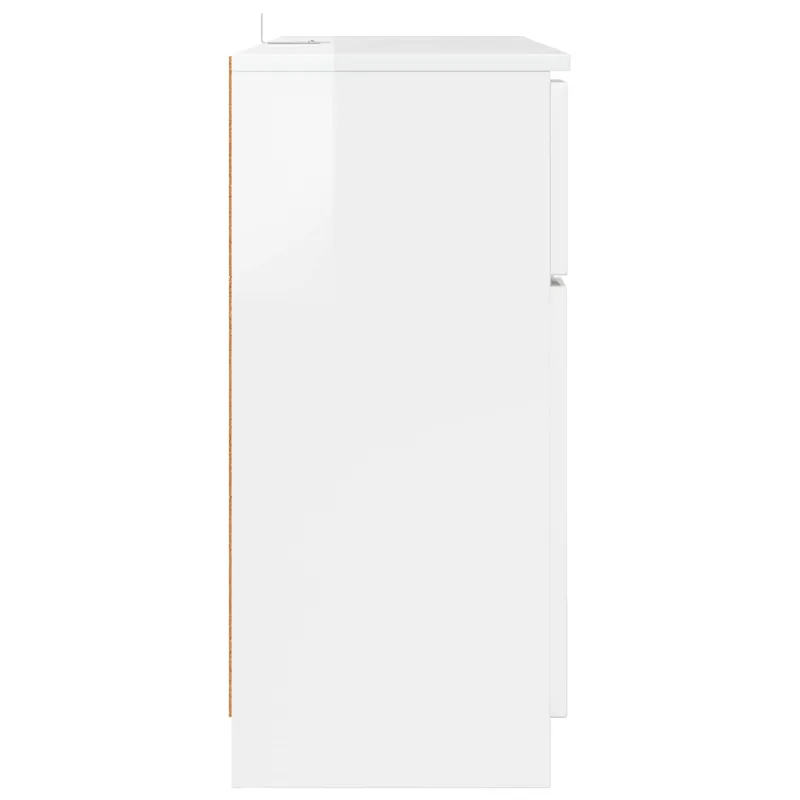 Kabalas su stalčių Aukštai blizganti balta 100 x 30 x 65,6