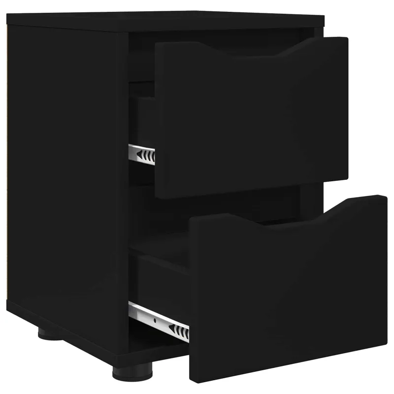 Naktiniai staliukai su stalčių 2 pcs Juoda 30,5 x 30 x 43 cm