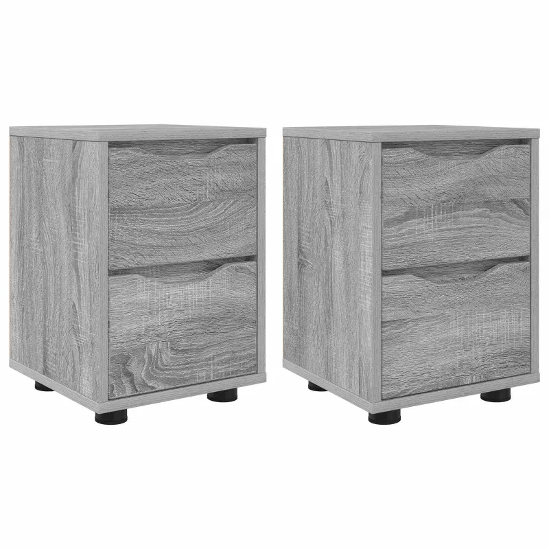 Naktiniai staliukai 2 pcs Pilkas Sonoma 30,5 x 30 x 43 cm