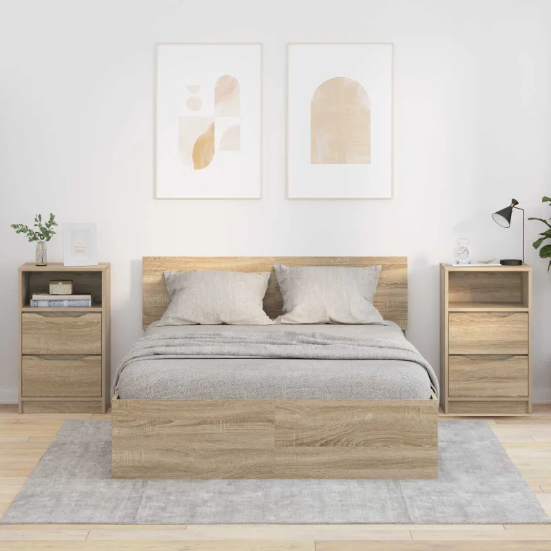 Naktiniai staliukai 2 pcs Sonoma ąžuolas 40 x 30 x 467 cm