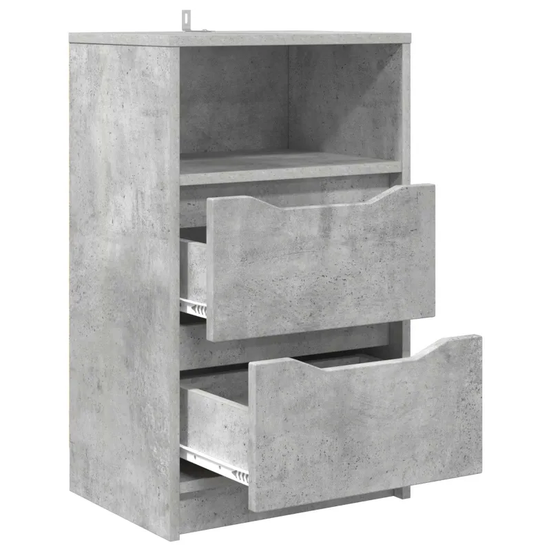 Naktiniai staliukai 2 pcs Betono pilka 40 x 30 x 467 cm