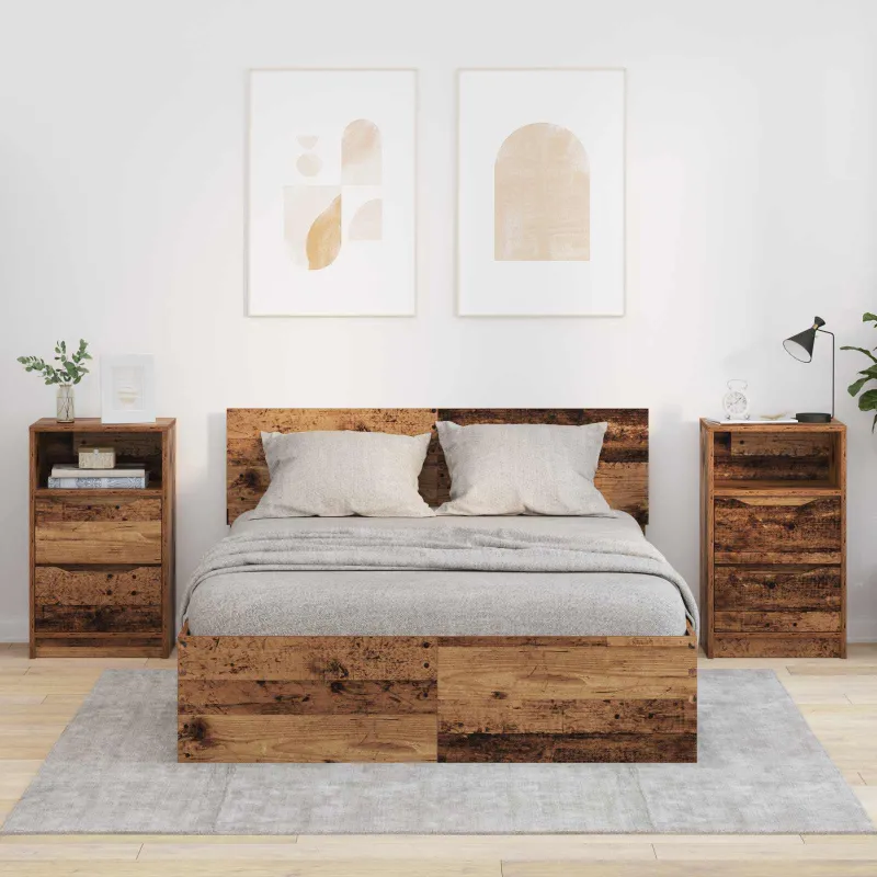 Naktiniai staliukai 2 pcs Senovinis medis 40 x 30 x 467 cm