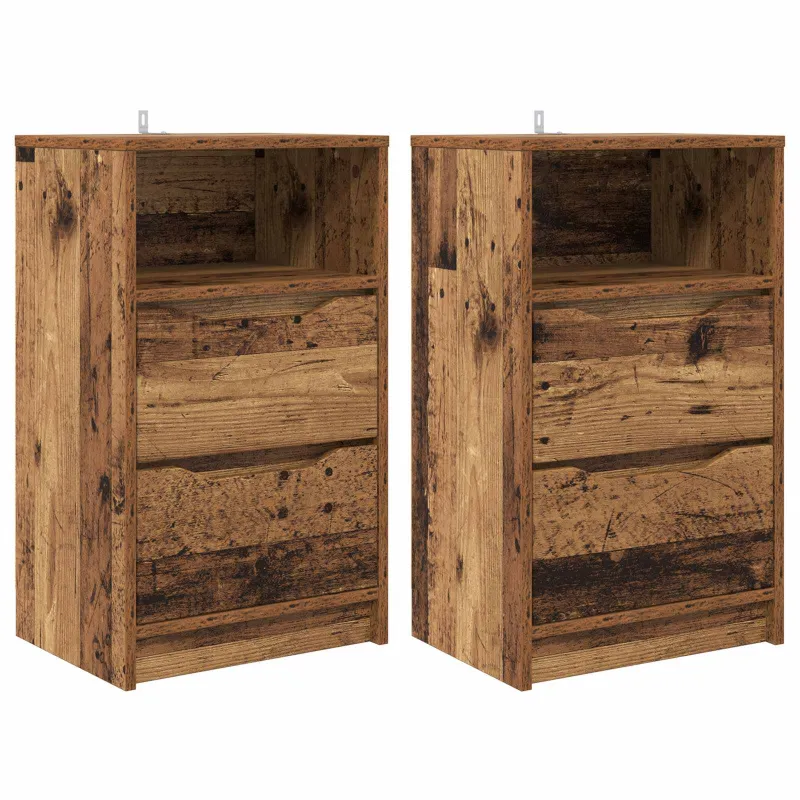 Naktiniai staliukai 2 pcs Senovinis medis 40 x 30 x 467 cm