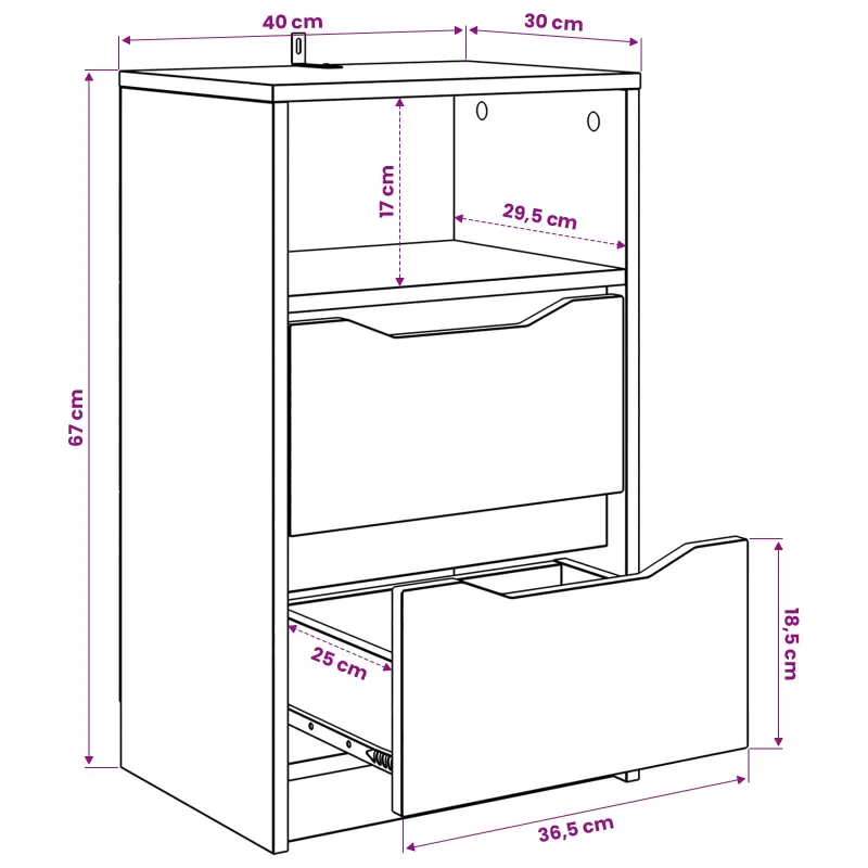 Naktiniai staliukai 2 pcs Senovinis medis 40 x 30 x 467 cm