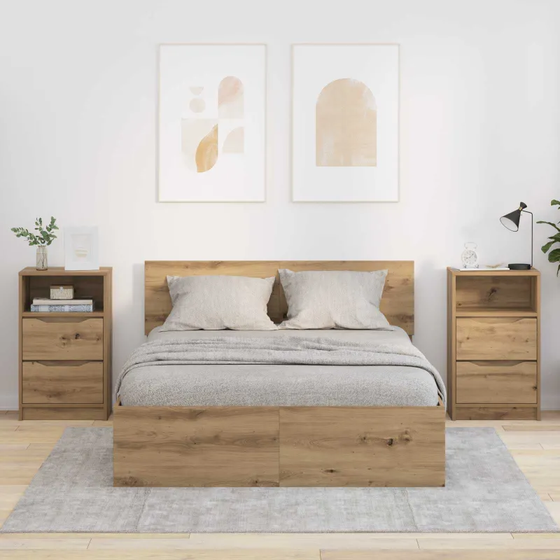 Naktiniai staliukai 2 pcs Amatininkų ąžuolas 40 x 30 x 467 cm