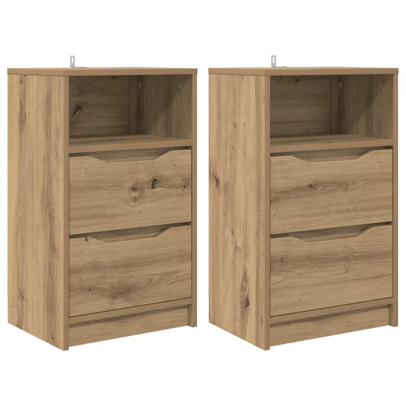 Naktiniai staliukai 2 pcs Amatininkų ąžuolas 40 x 30 x 467 cm