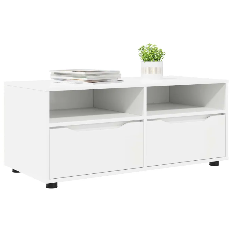Televizoriaus spintelė Balta 100 x 48 x 43 cm Apdirbta mediena
