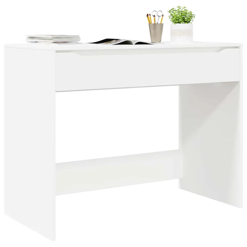Stalas su stalčių Baltas 100 x 50 x 78 cm Dirbtinė mediena