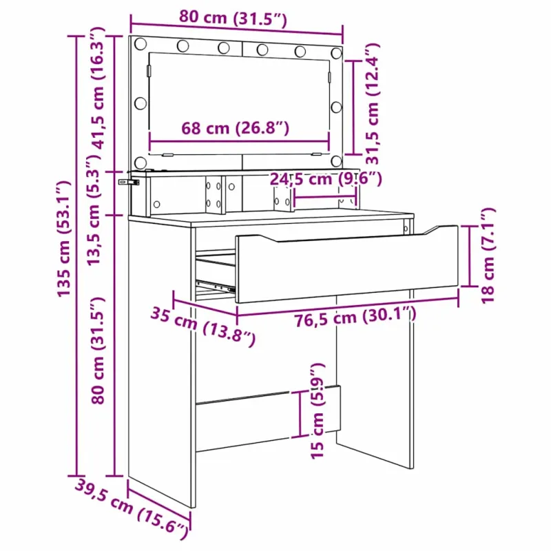 Miegamojo persirengimo stalai Pilkas Sonoma 80 x 39,6 x 135 cm