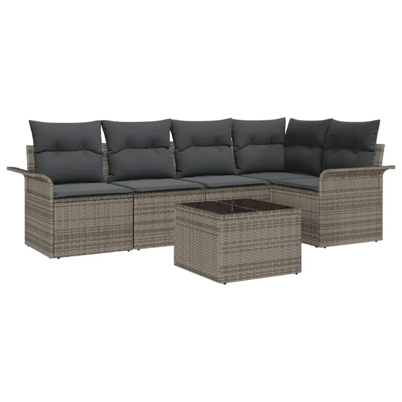Sodo sohvaryhmä ja tyynysetti 6 osaa Harmaa Polyrottinki