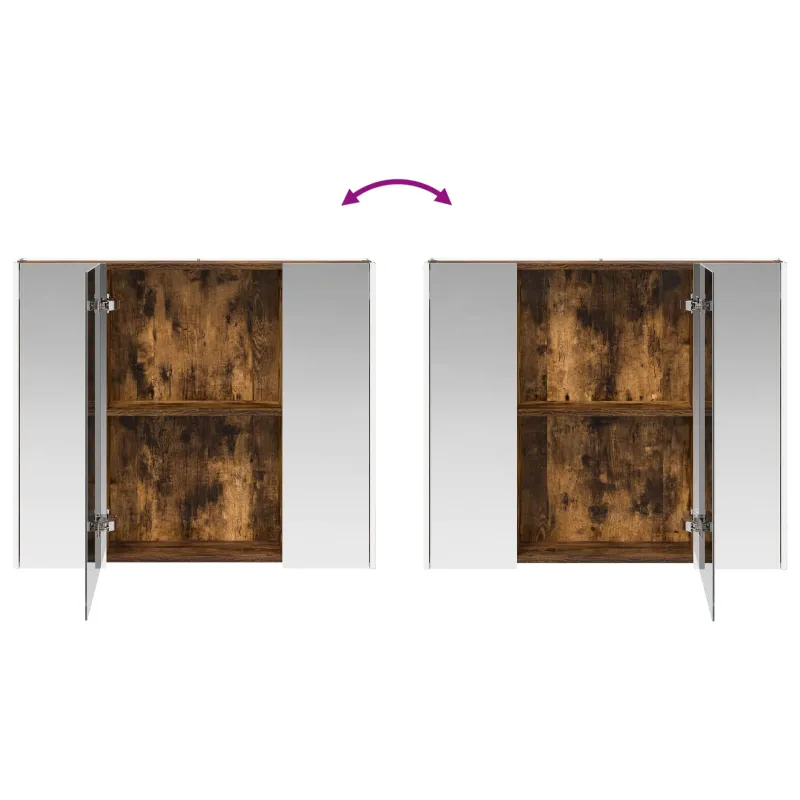 Vonios veidrodžio spinta Rūkyta ąžuolas 83,5 x 15,5 x 70 cm