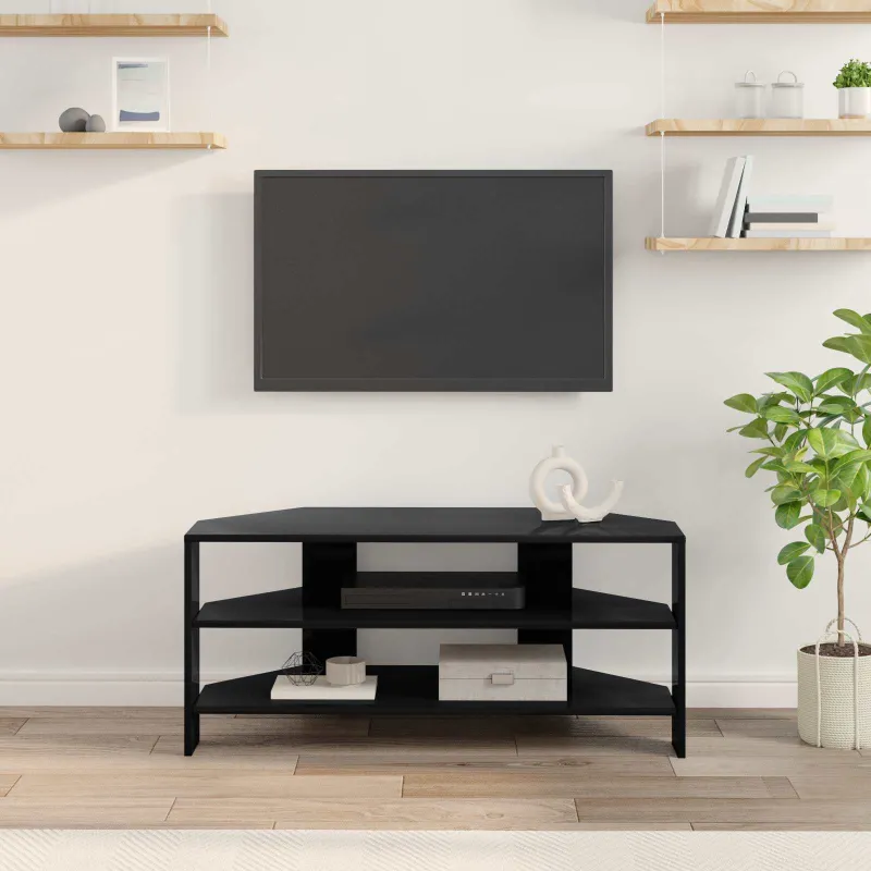 KampinėTVspintelė Juoda 102x40,5x45cm Apdirbta mediena